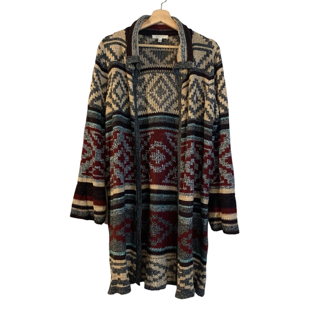 Spense Open Front Knit Southwestern Cardigan Women’s Size XL